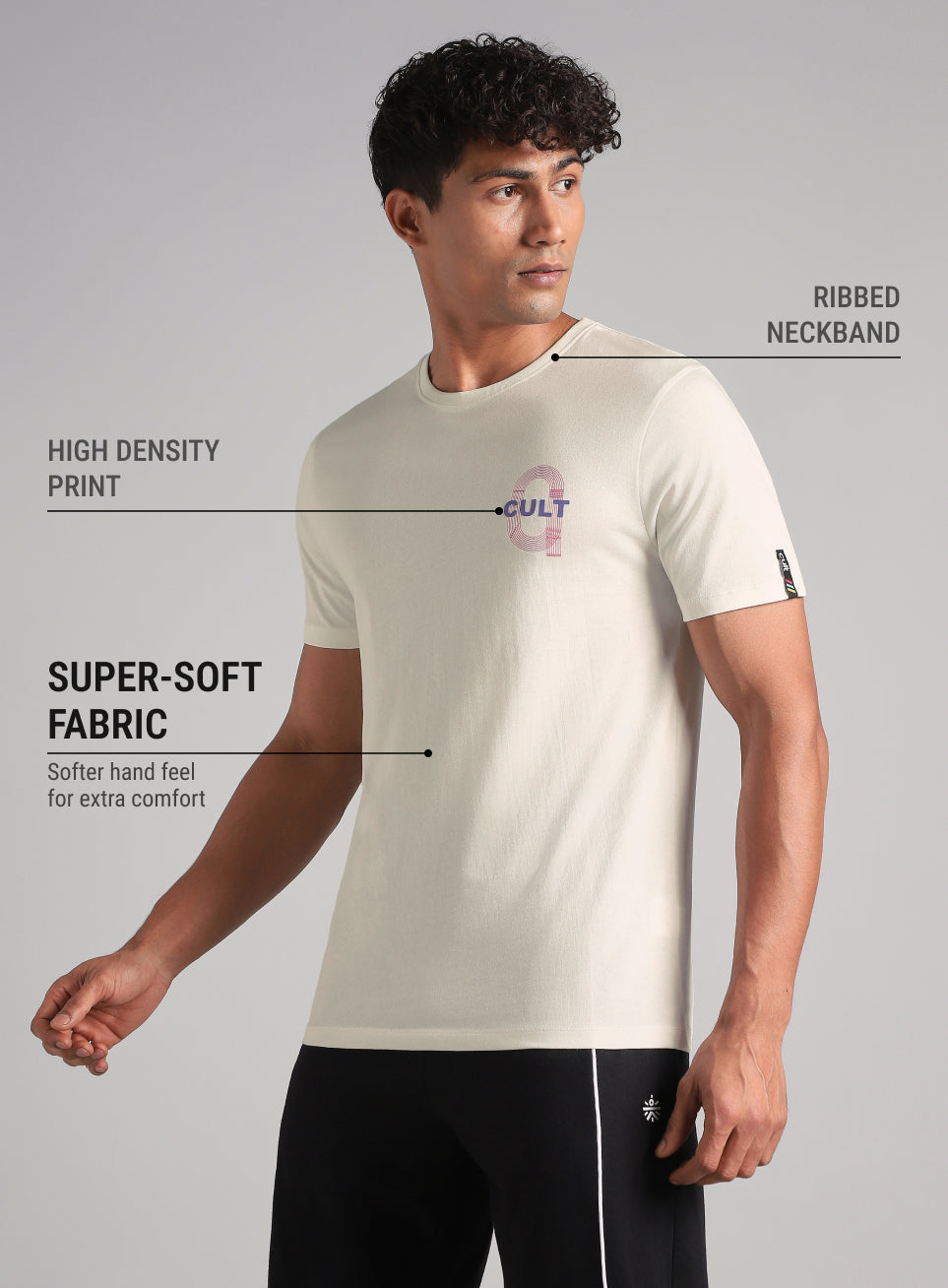 Men's Off White Sporty Racertrack T-Shirt