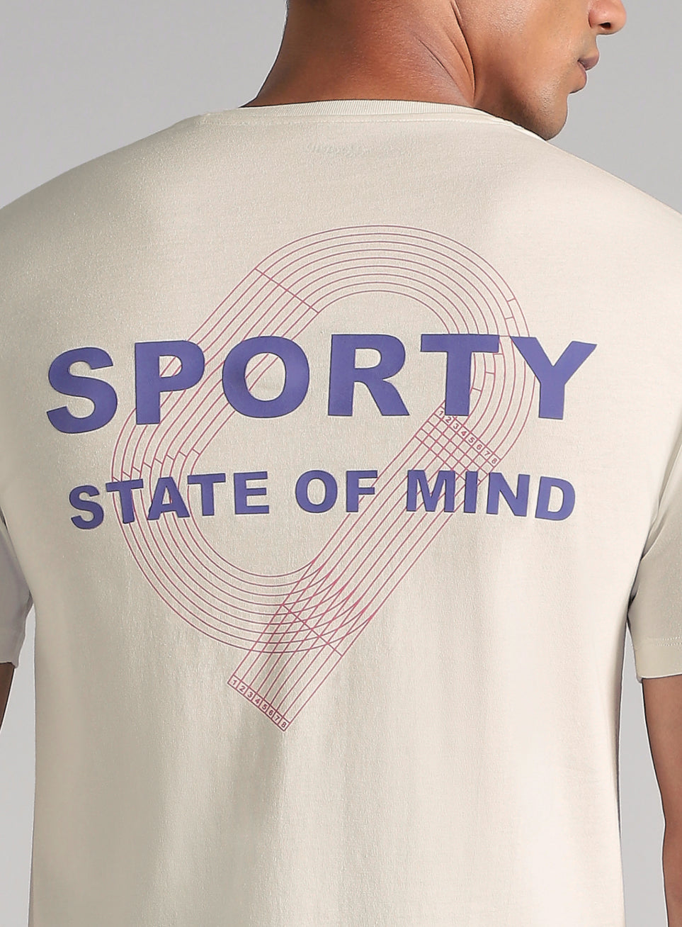 Men's Off White Sporty Racertrack T-Shirt