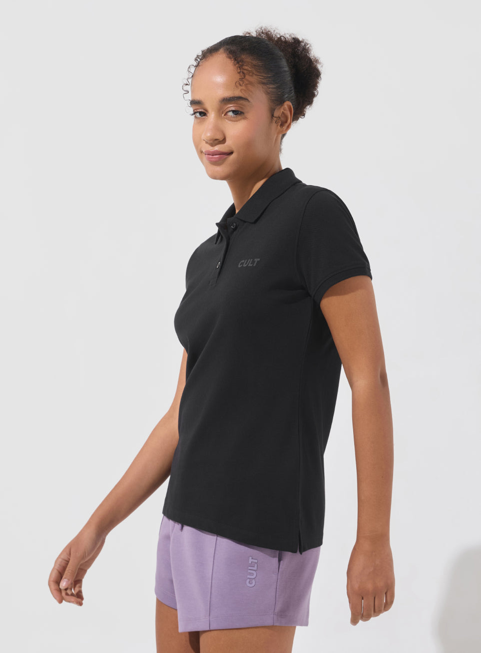 Women's Black Soft Form Classic Polo T-shirt