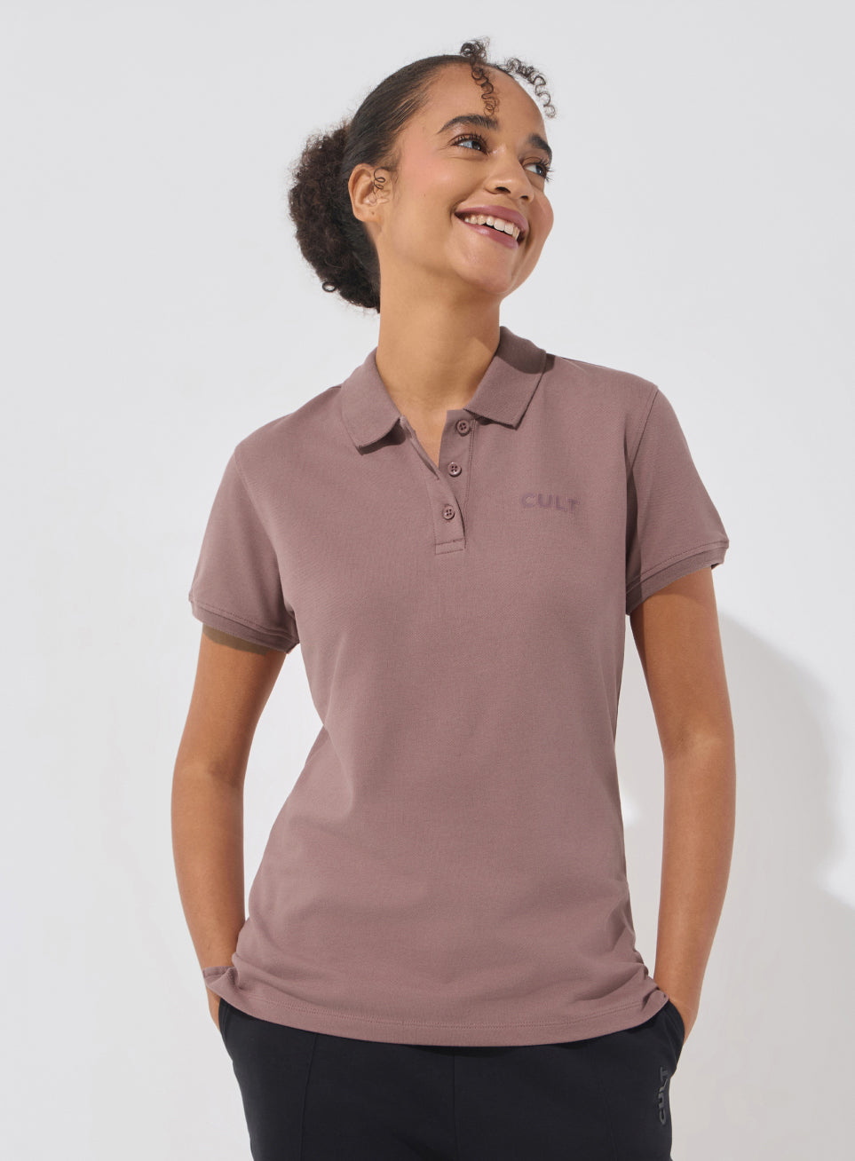 Women's Brown Soft Form Classic Polo T-shirt