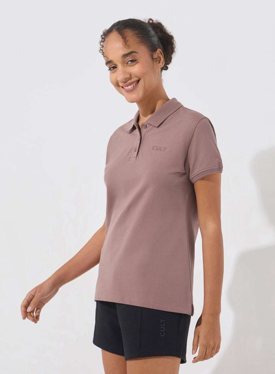 Women's Brown Soft Form Classic Polo T-shirt