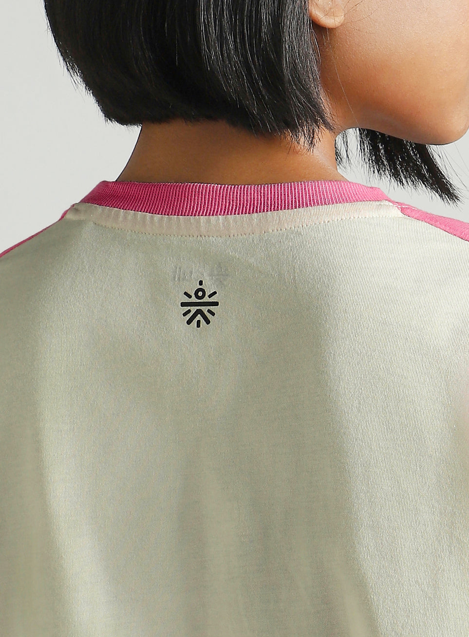 Women's Off White Fun Play Block Graphic Oversized T-shirt