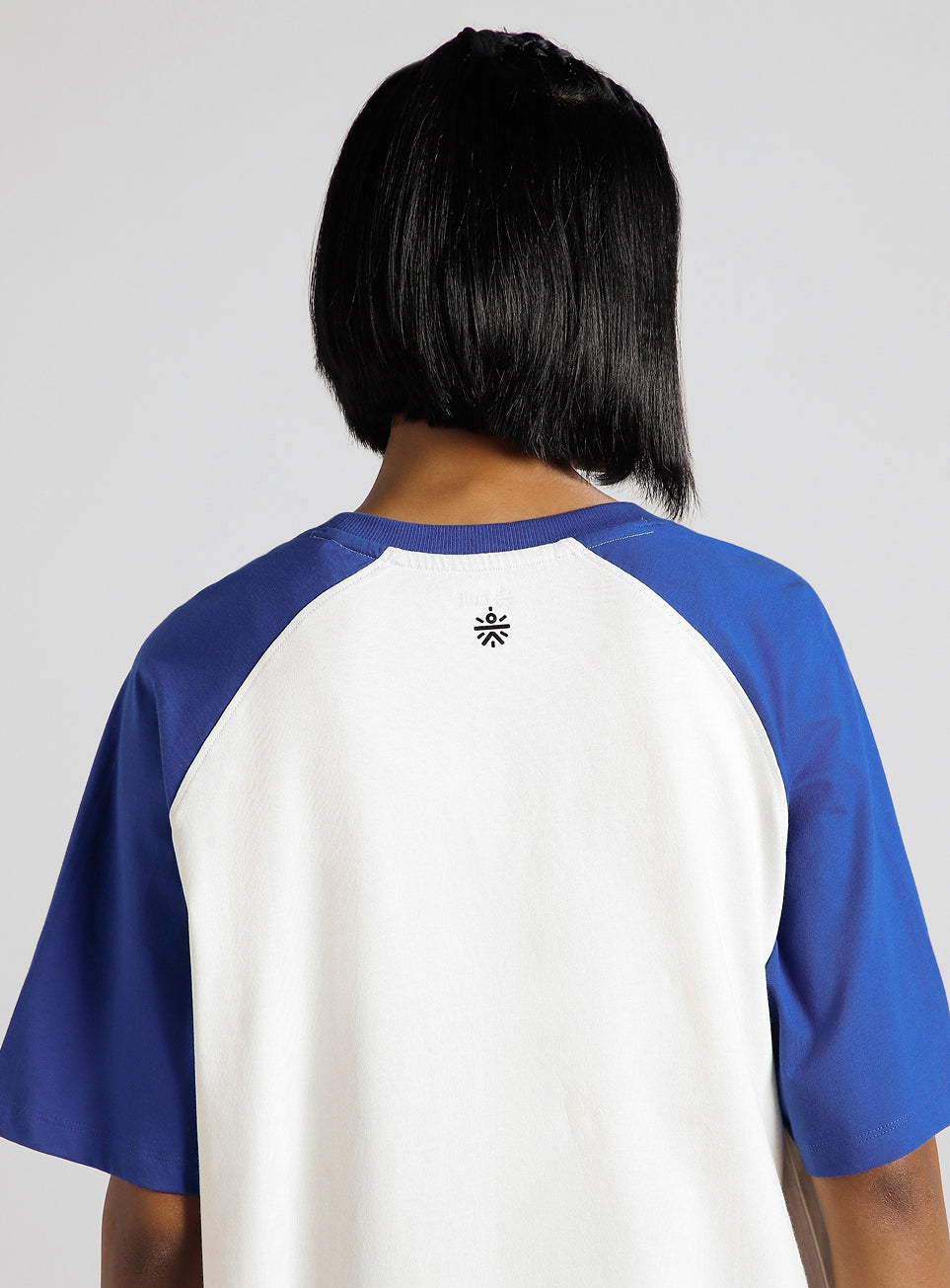 Women's Off White Retro Block Graphic Oversized T-shirt