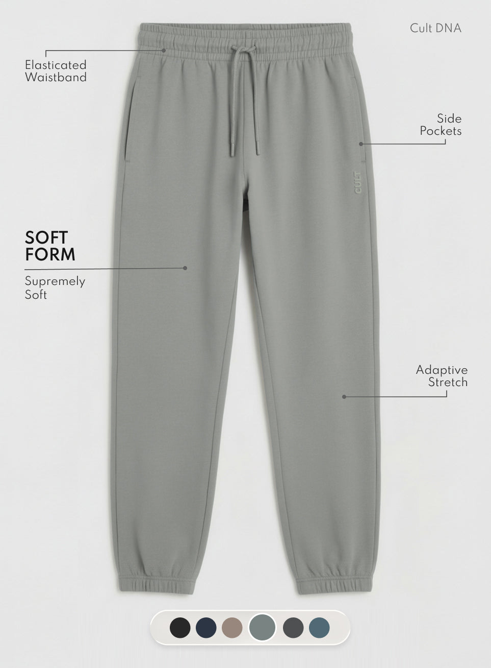 Men's Grey Soft Form Classic Joggers