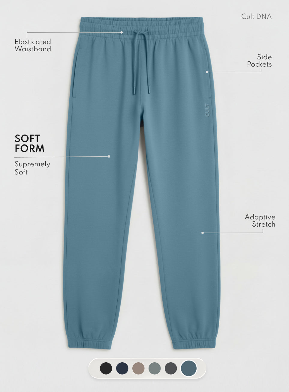 Men's Blue Soft Form Classic Joggers