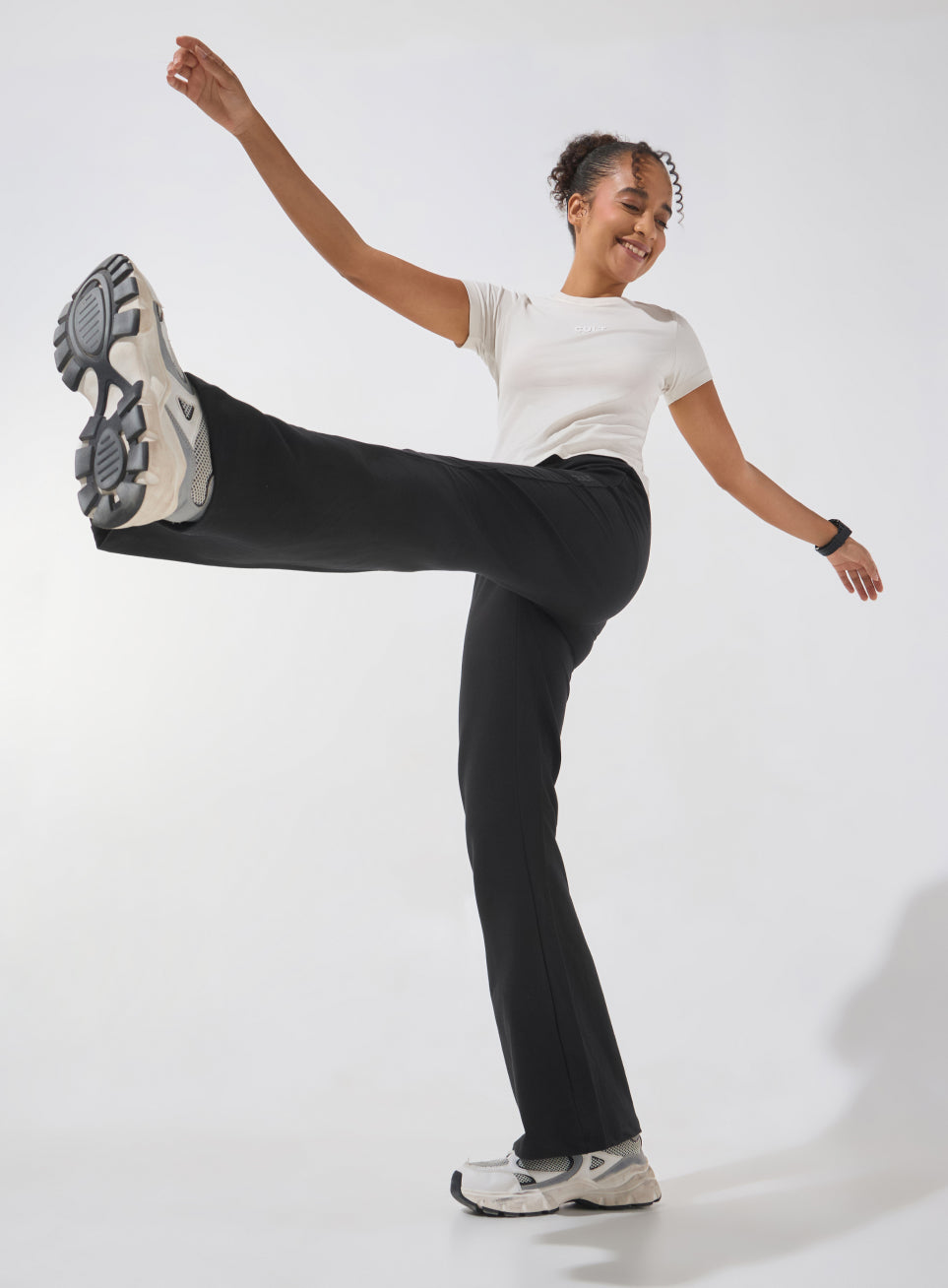 Women's Black Soft Form Flow Flared Pants