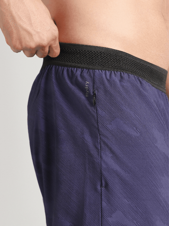 Men's Blue Urban Camo Shorts with Inbuilt Tights