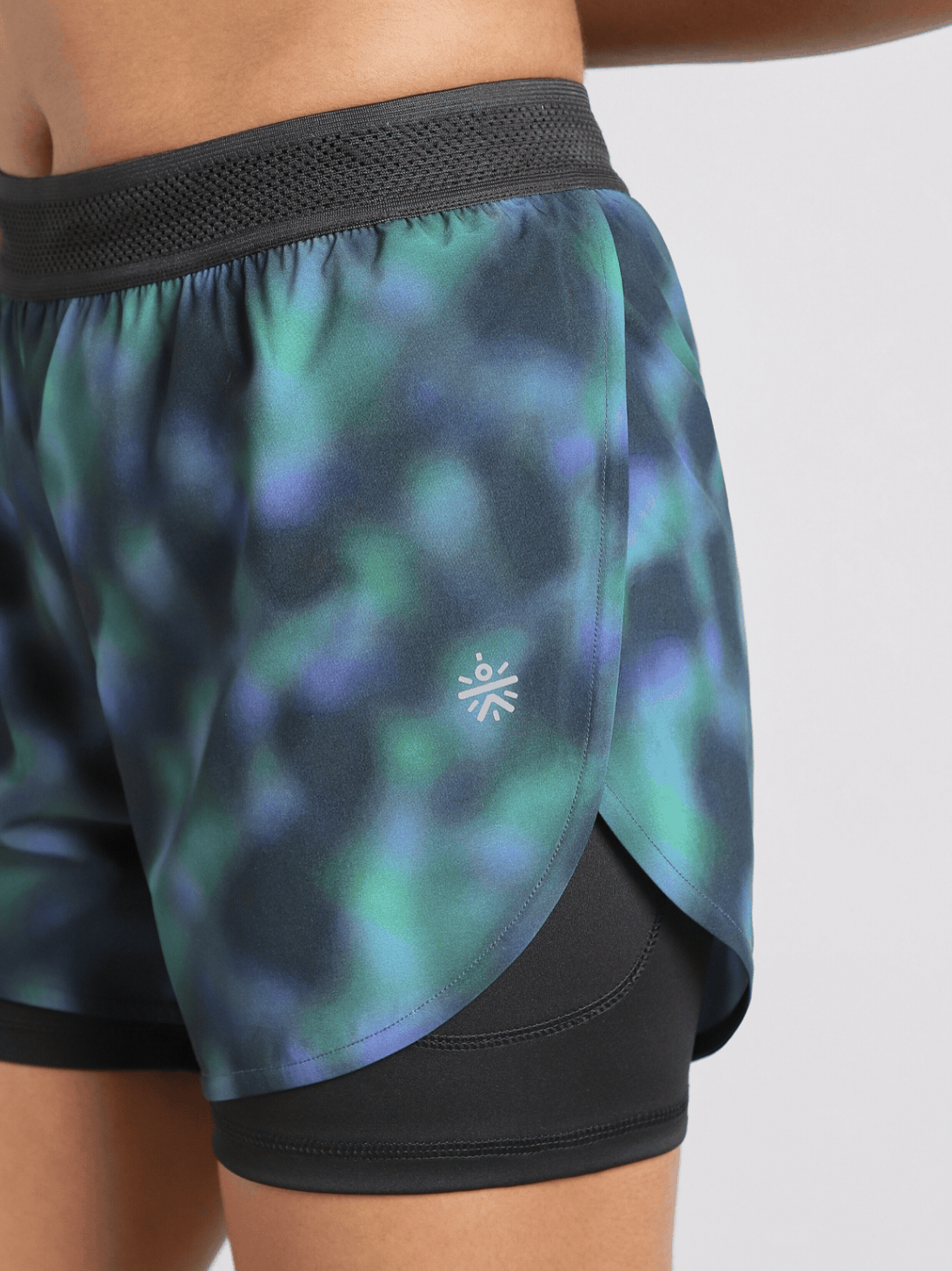 Women's Halo Print Night Run Shorts with Inbuilt Tights