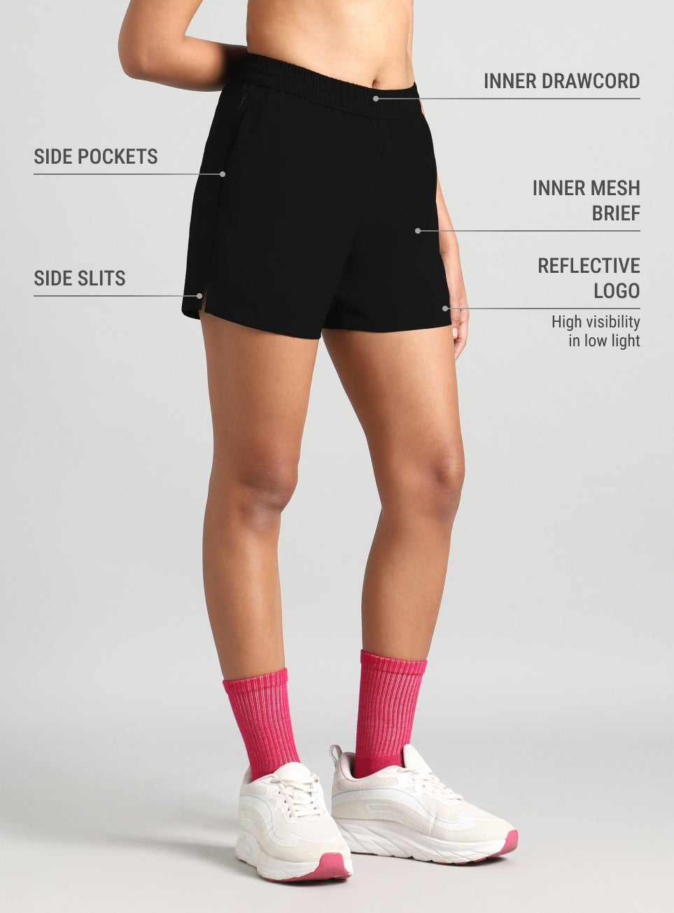 Women's Black Elevated Run Shorts