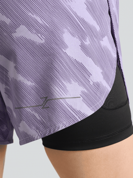 Women's Purple Urban Camo Shorts with Inbuilt Tights