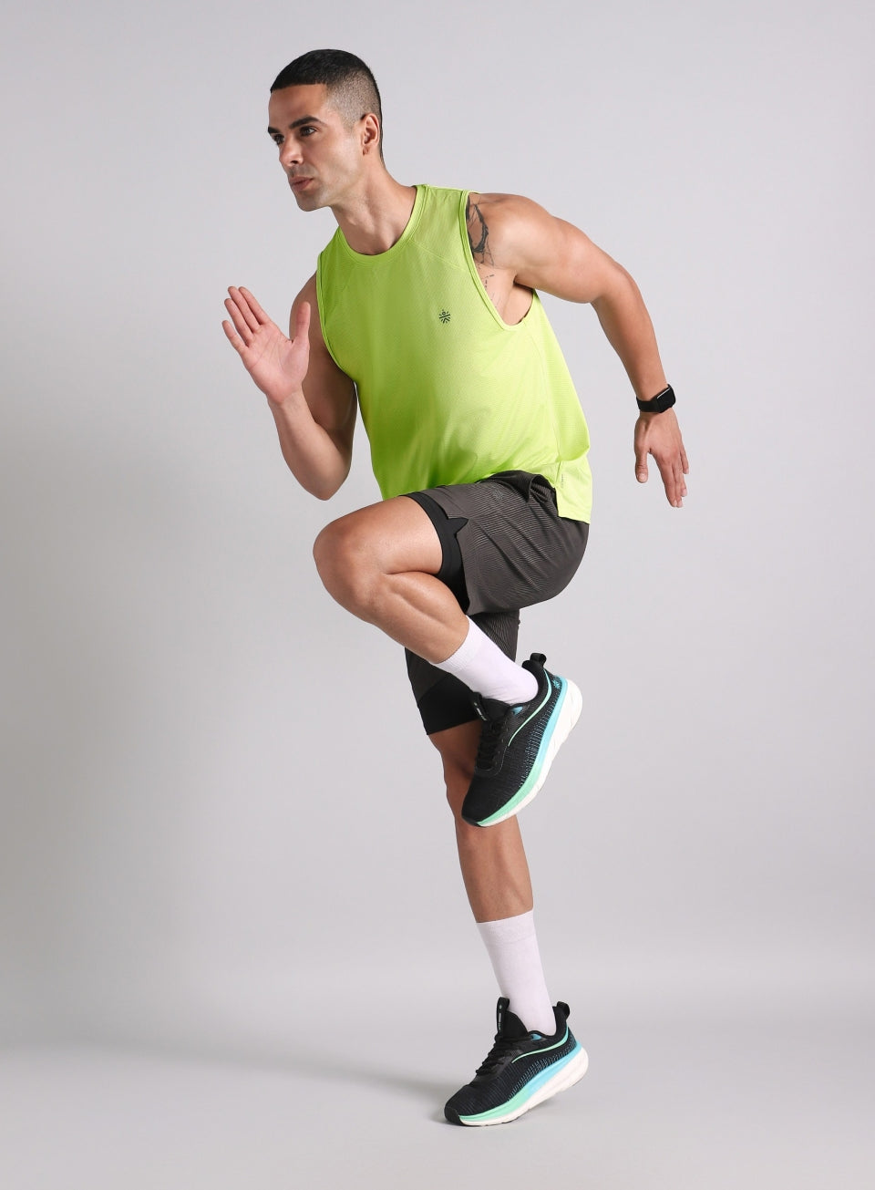Men's Lime Cult Strider Running Tank