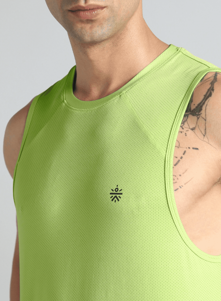 Men's Lime Cult Strider Running Tank