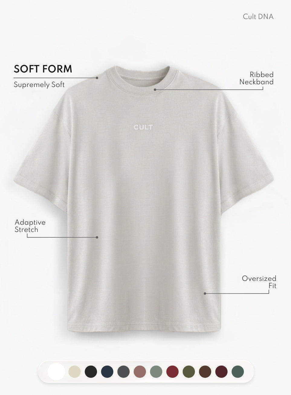 Men's Off-White Soft Form Oversized T-shirt