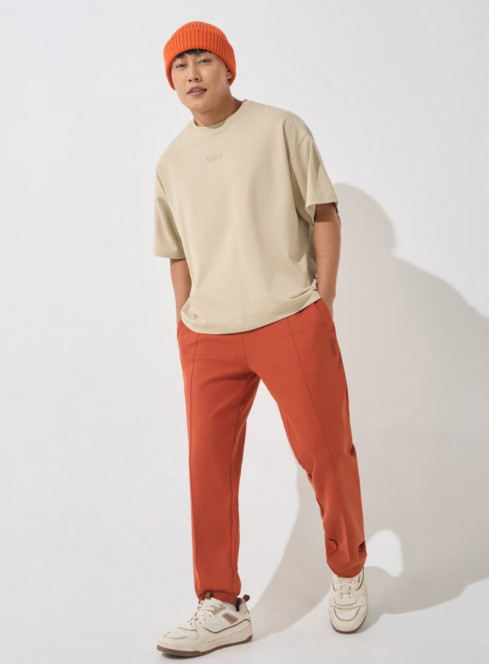 Men's Beige Soft Form Oversized T-shirt