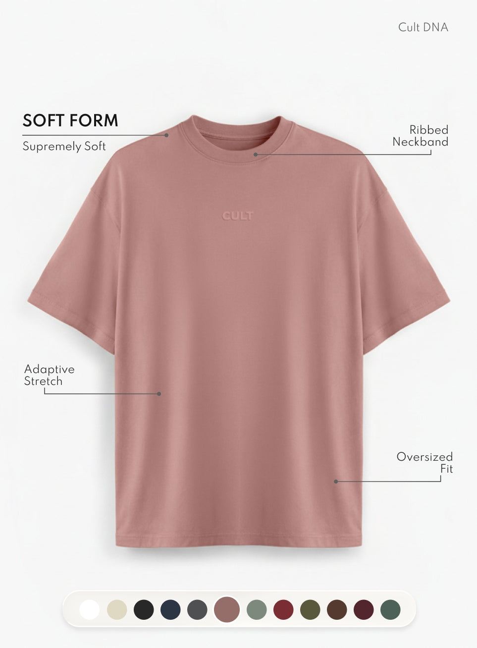 Men's Brown Soft Form Oversized T-shirt