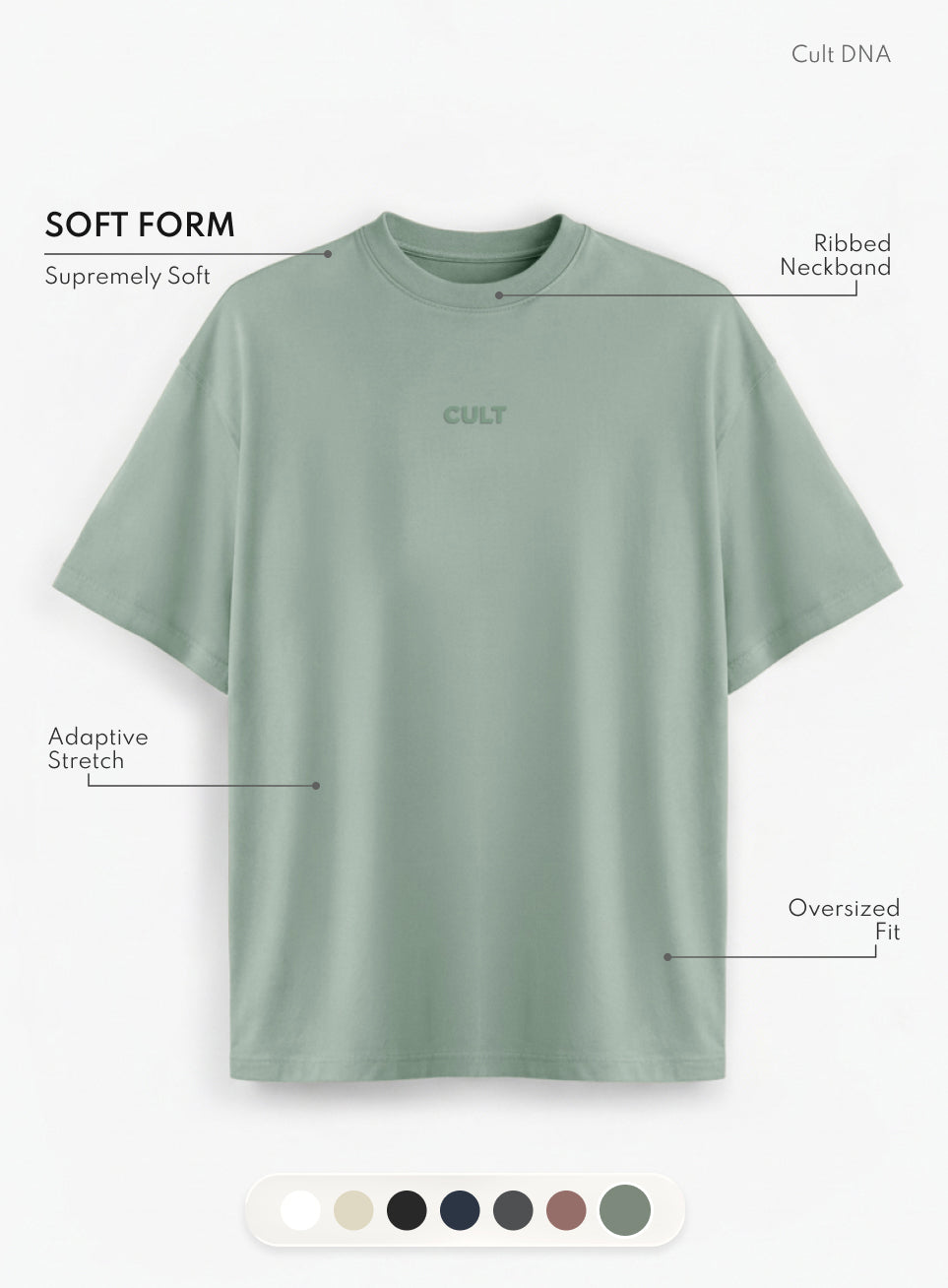 Men's Olive Soft Form Oversized T-shirt