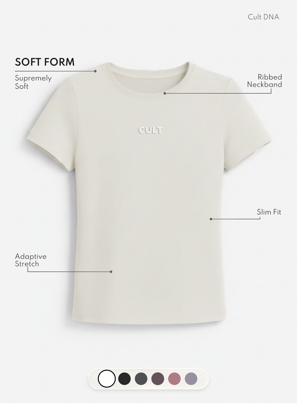 Women's Off-White Soft Form Snug T-shirt