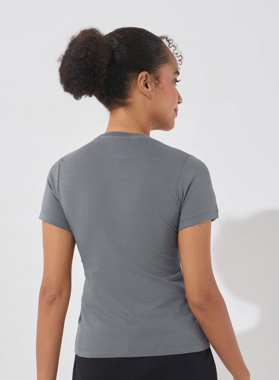 Women's Dark Grey Soft Form Snug T-shirt