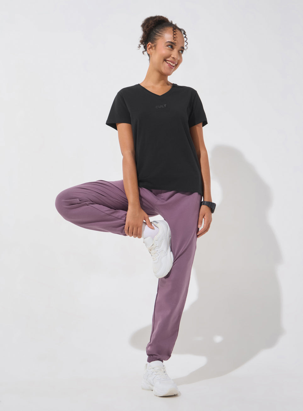 Women's Black Soft Form V-Neck T-shirt