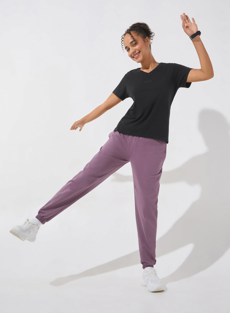 Women's Black Soft Form V-Neck T-shirt