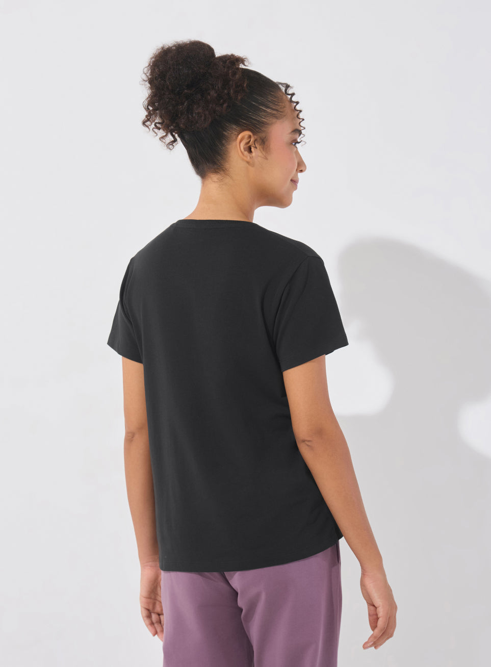 Women's Black Soft Form V-Neck T-shirt