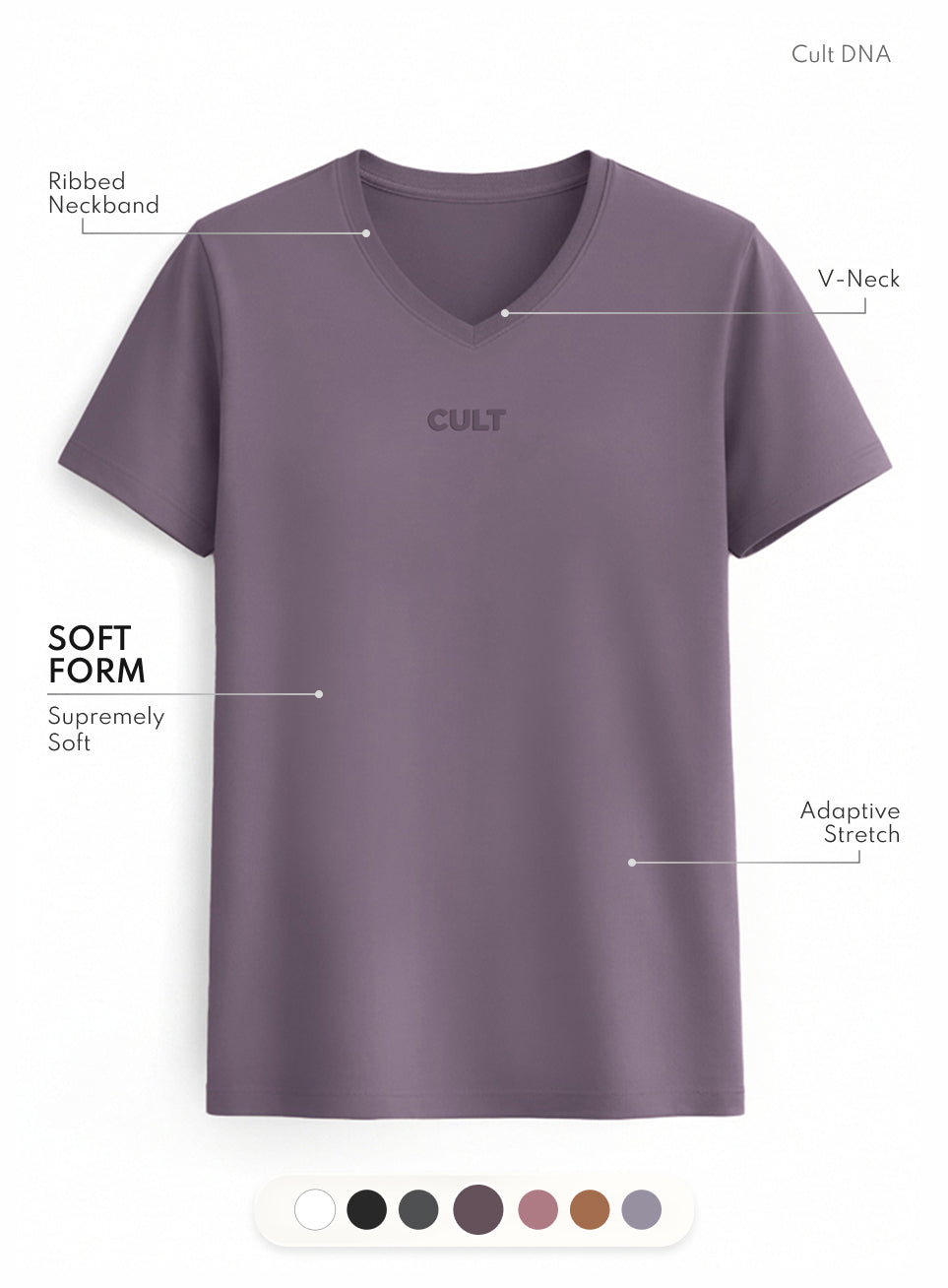 Women's Purple Soft Form V-Neck T-shirt