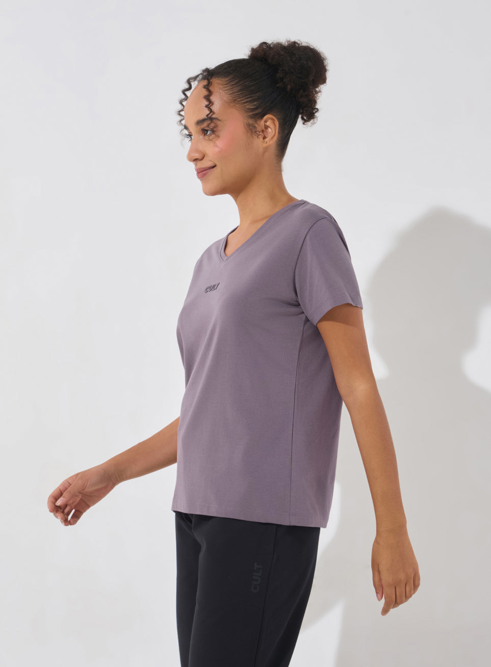 Women's Purple Soft Form V-Neck T-shirt