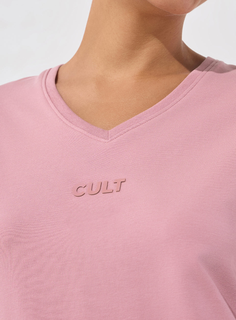 Women's Pink Soft Form V-Neck T-shirt