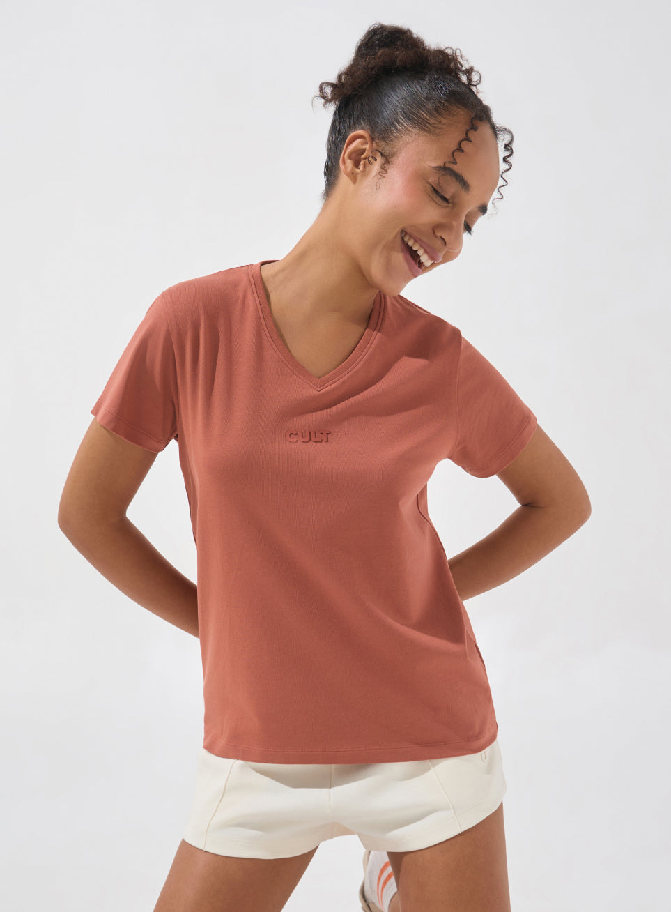 Women's Rust Soft Form V-Neck T-shirt
