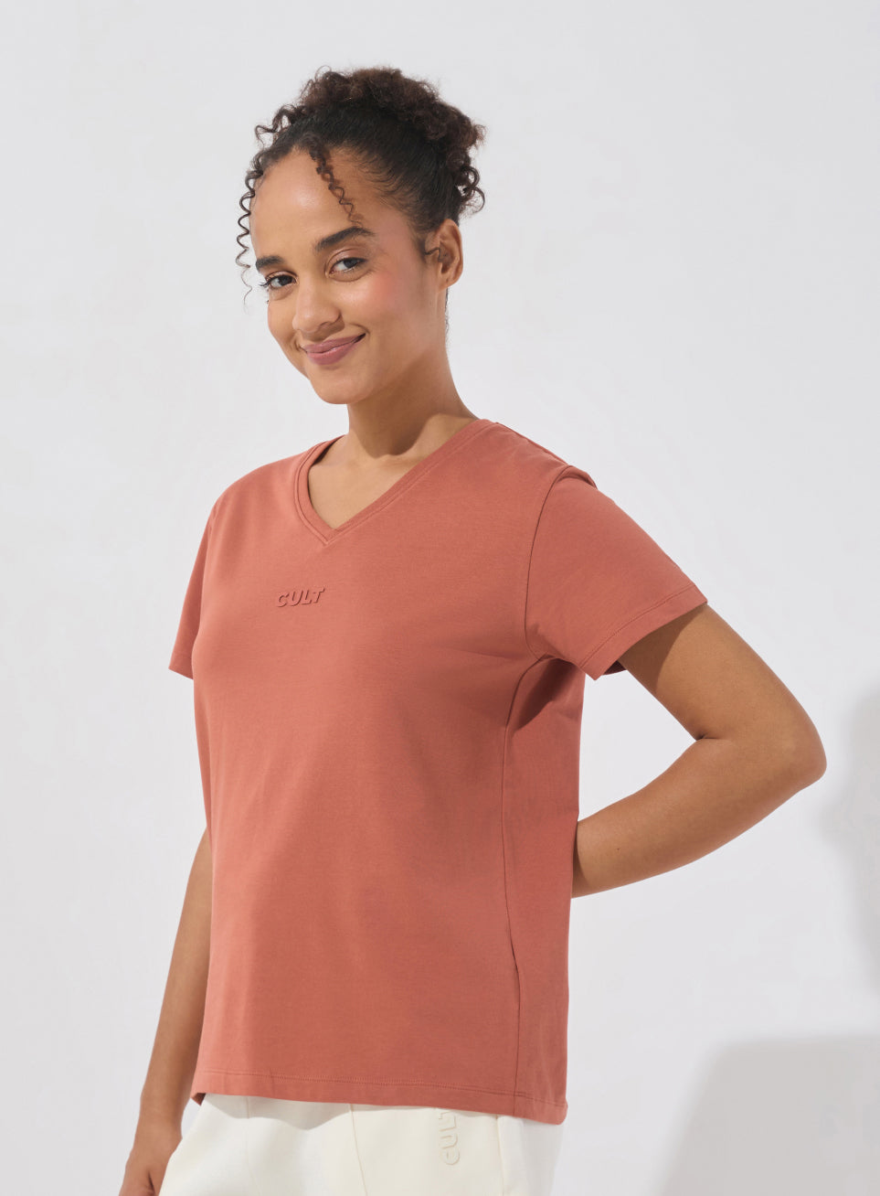 Women's Rust Soft Form V-Neck T-shirt