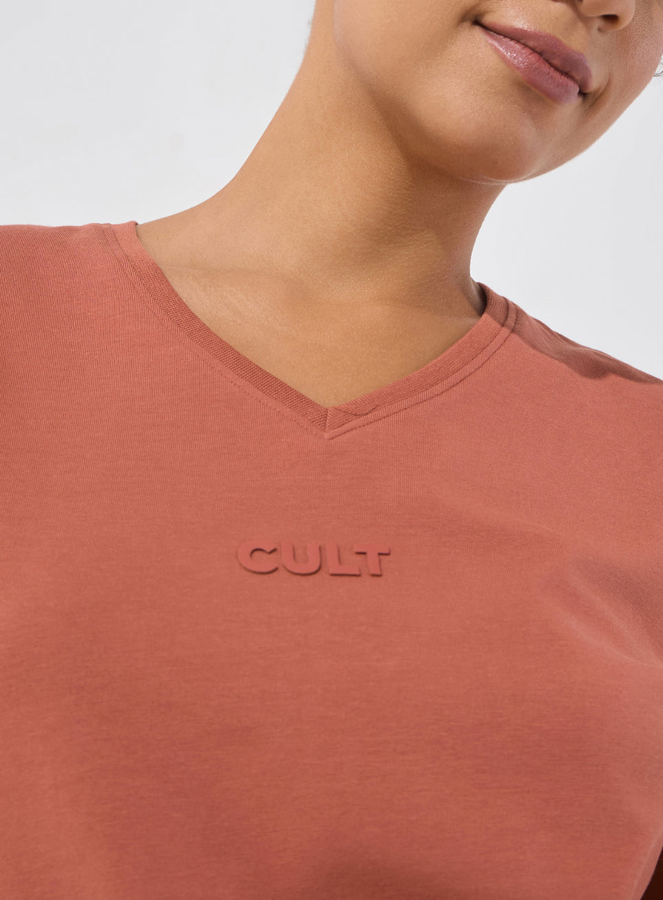 Women's Rust Soft Form V-Neck T-shirt