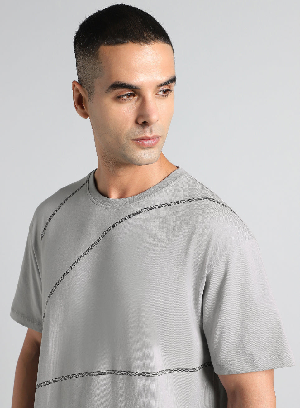 Men's Grey Basketball Imprint Relaxed Fit T-shirt