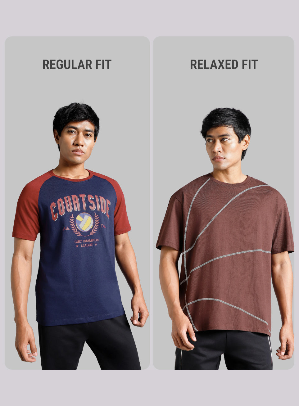 Men's Brown Basketball Imprint Relaxed Fit T-shirt