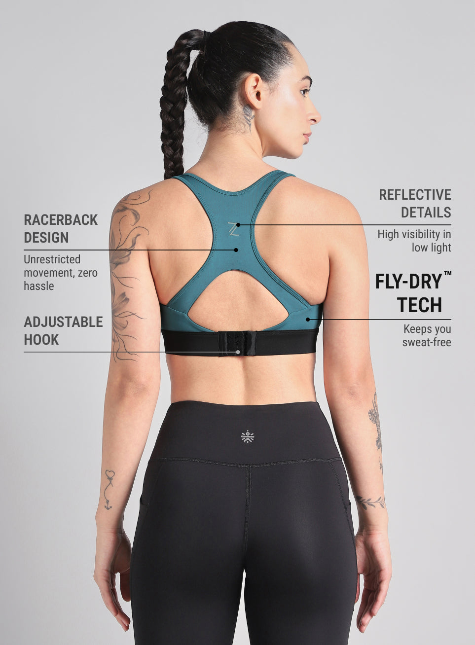 Women's Blue Run Forward High Support Bra