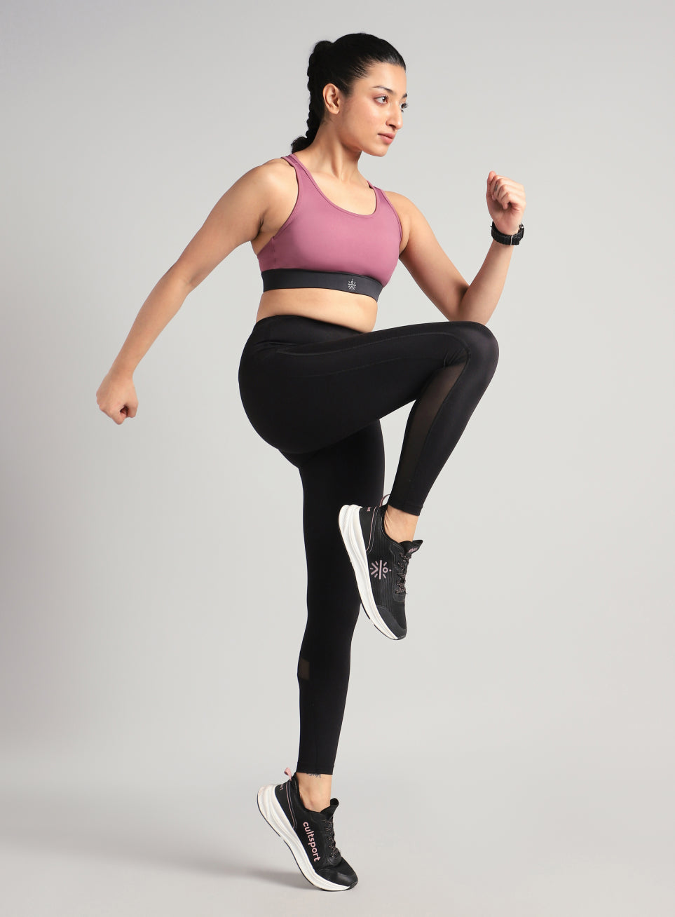 Women's Pink Run Forward High Support Bra