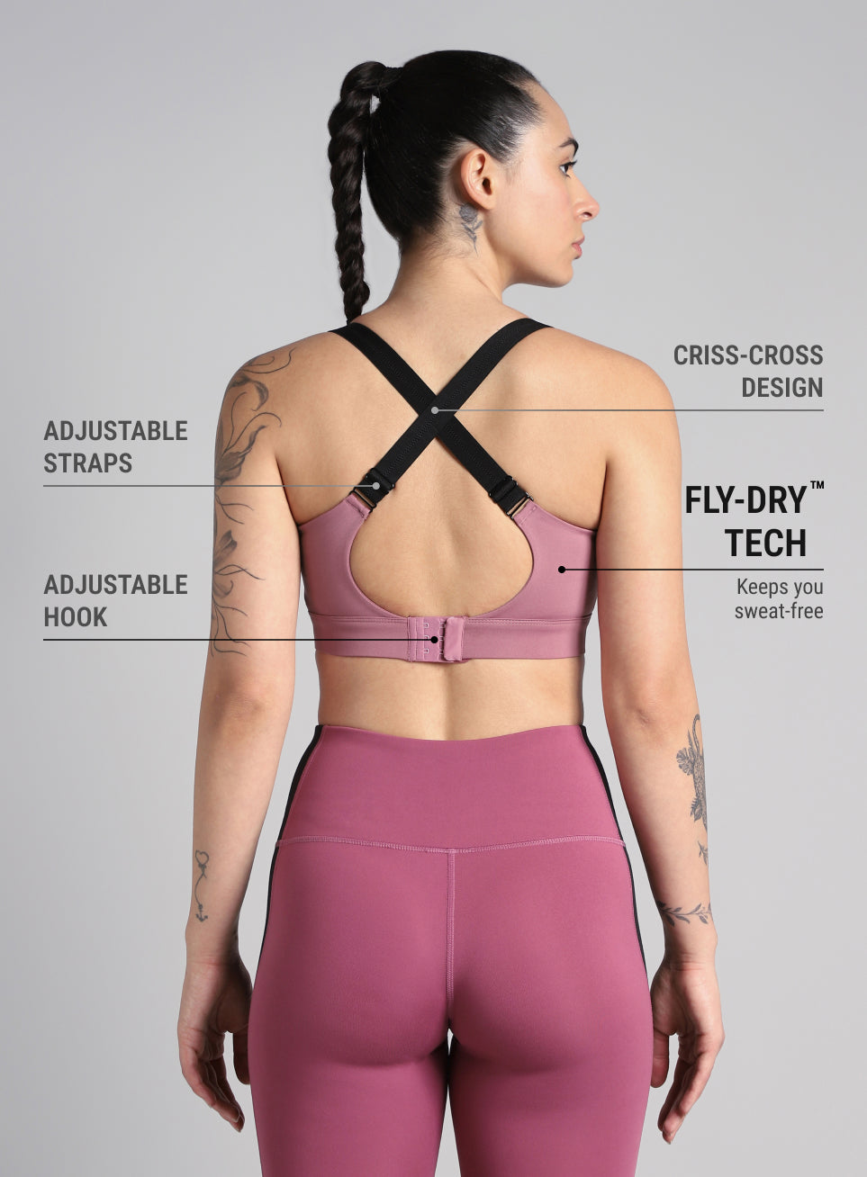 Women's Pink High Impact Running Bra