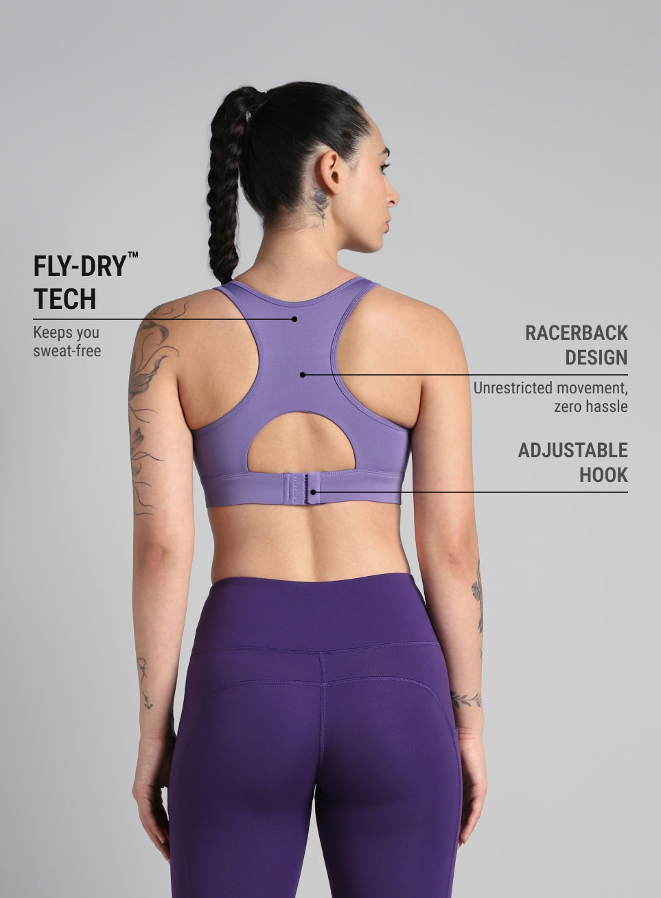 Women's Cult Purple Racerback Hook Bra