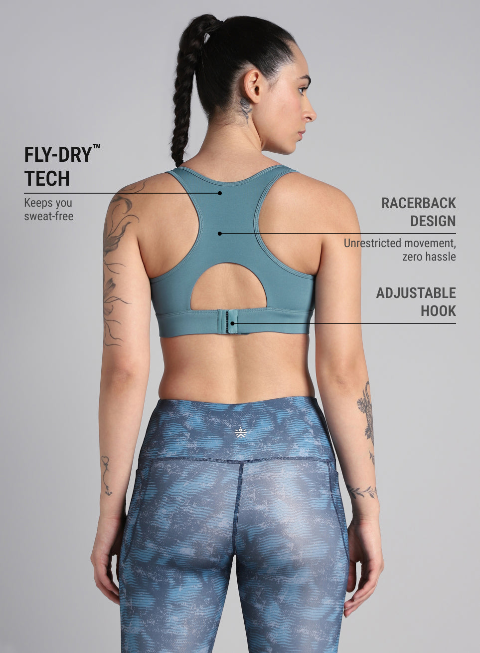 Women's Cult Blue Racerback Hook Bra
