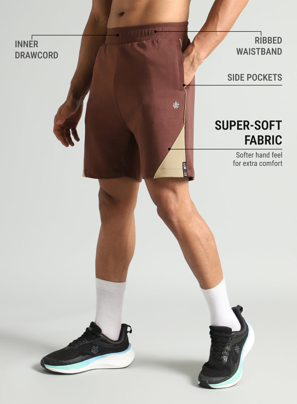 Men's Brown Classic Sports Club Shorts