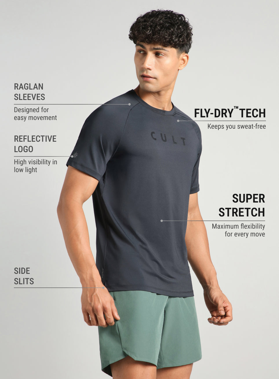 Men's Black Pro Run Athlete T-shirt