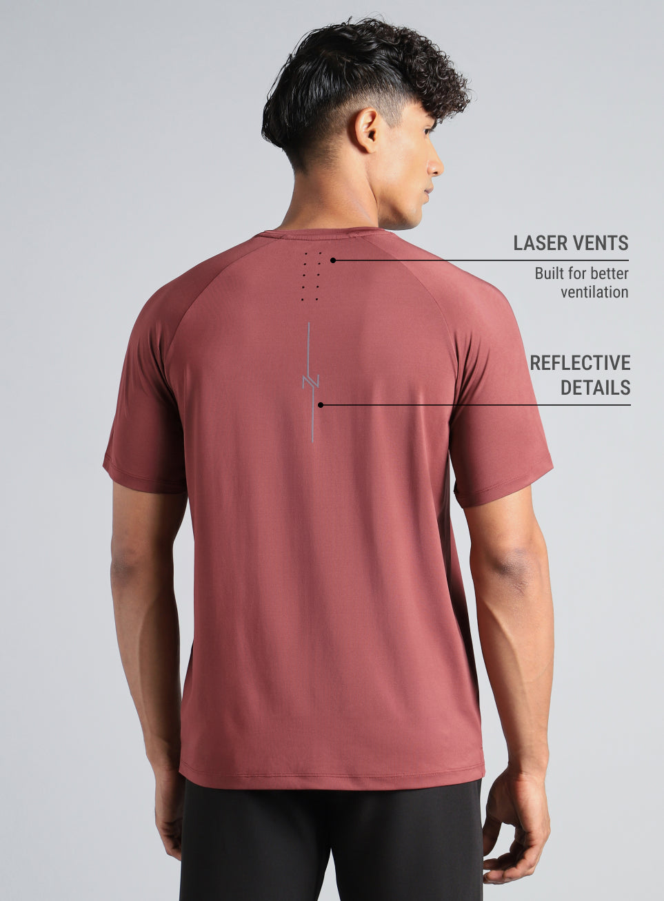 Men's Maroon Pro Run Athlete T-shirt
