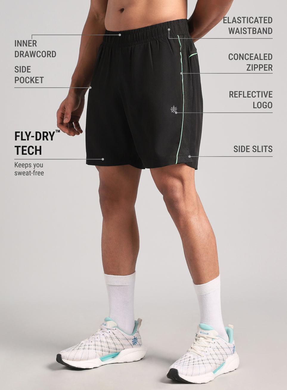 Men's Black Runner's Sprint Shorts