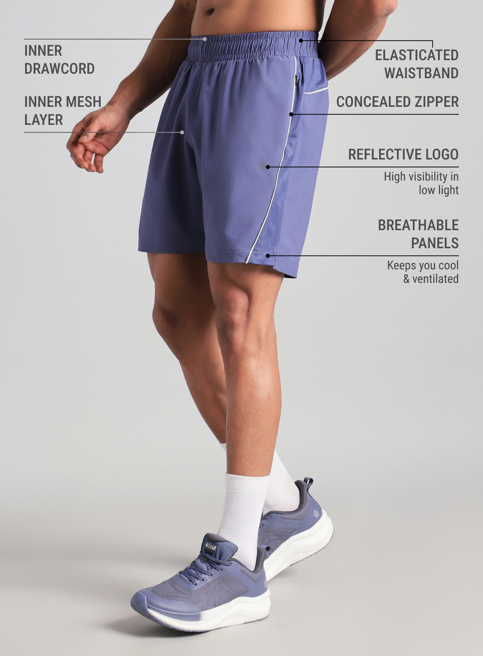 Men's Purple Runner's Sprint Shorts