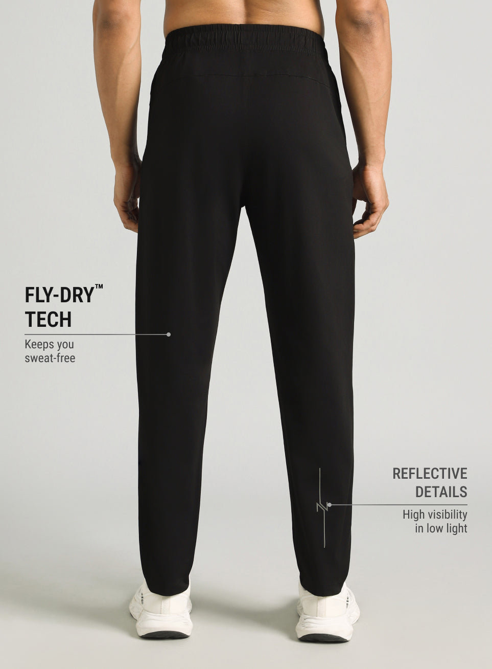 Men's Black Runner's Flex Trackpants