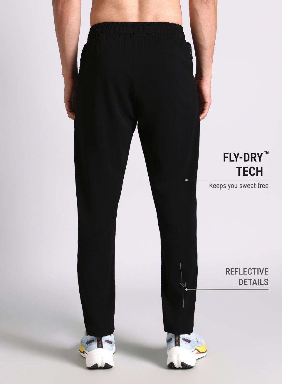 Men's Black High Impact Running Trackpants