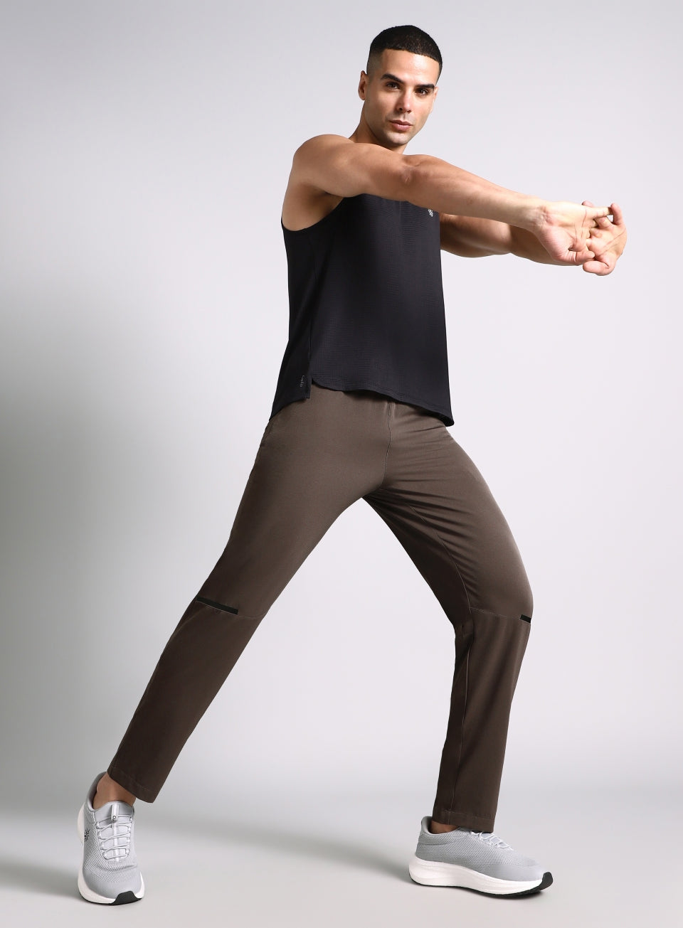 Men's Brown High Impact Running Trackpants