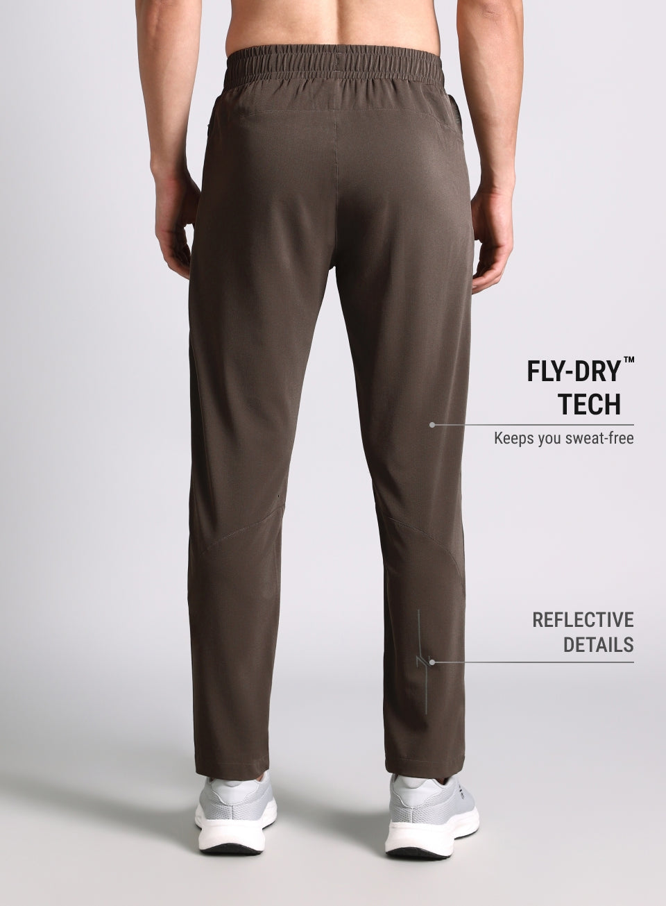 Men's Brown High Impact Running Trackpants
