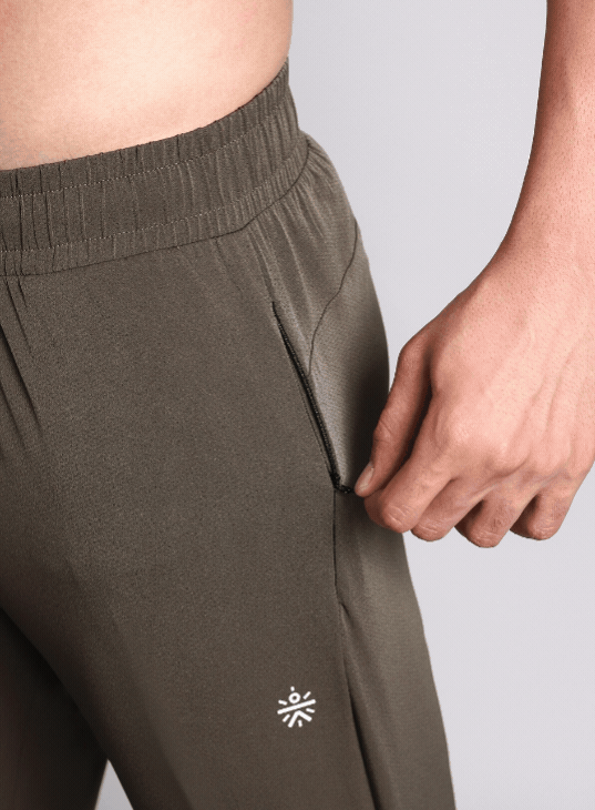 Men's Brown High Impact Running Trackpants