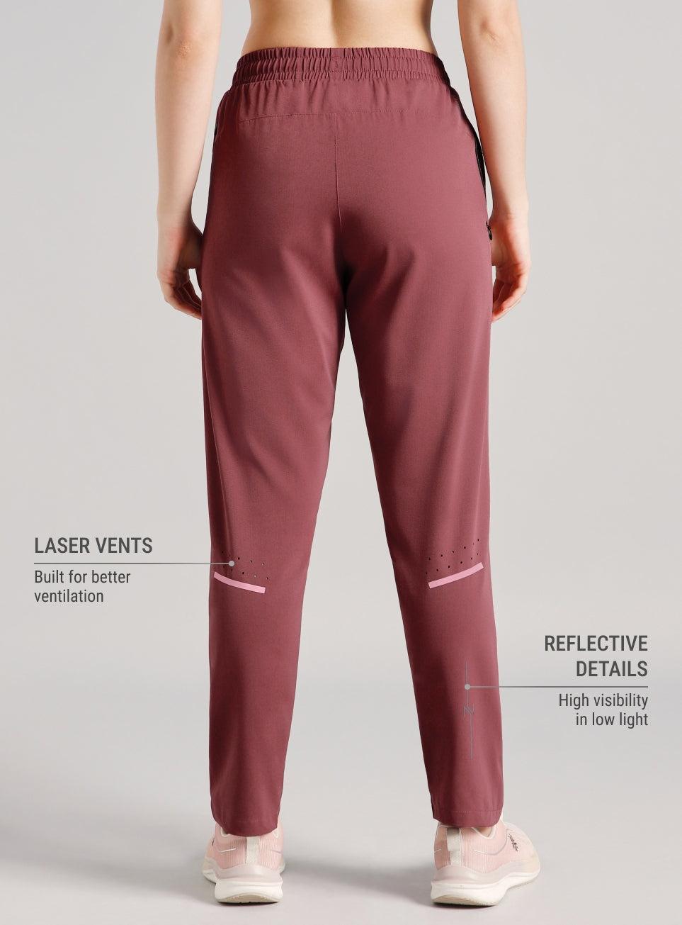 Women's Brown Pace Pro Running Trackpants