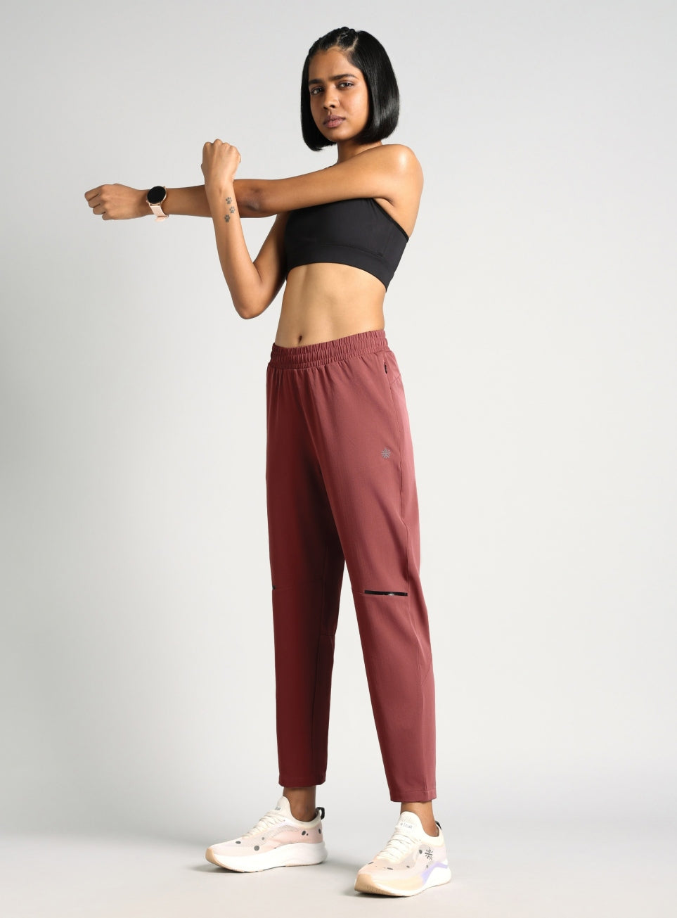 Women's Brown Pace Pro Running Trackpants